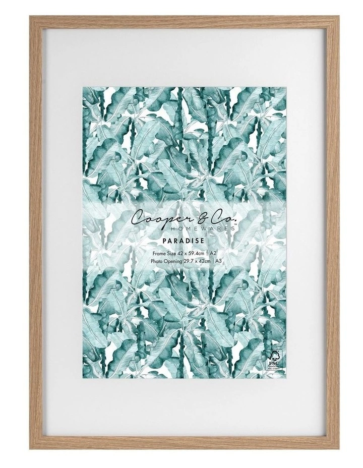 Cooper & Co 42x59.4cm Mat to 29.7x42cm Oak Premium Paradise Wooden Photo Frame 1 Cooper & Co 42x59.4cm Mat to 29.7x42cm Oak Premium Paradise Wooden Photo Frame