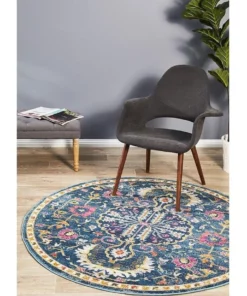 Rug Culture Babylon 209 Navy Round Rug -Home Decor Shop 782204050 7 720x928
