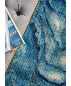 Rug Culture Dreamscape Waves Modern Indigo Runner Rug -Home Decor Shop 782205400 5 720x928