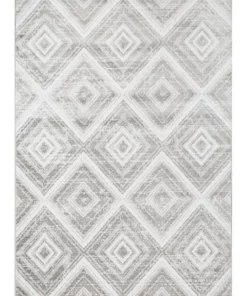 Rug Culture Sabrina Geo Diamonds Rug Silver Grey
