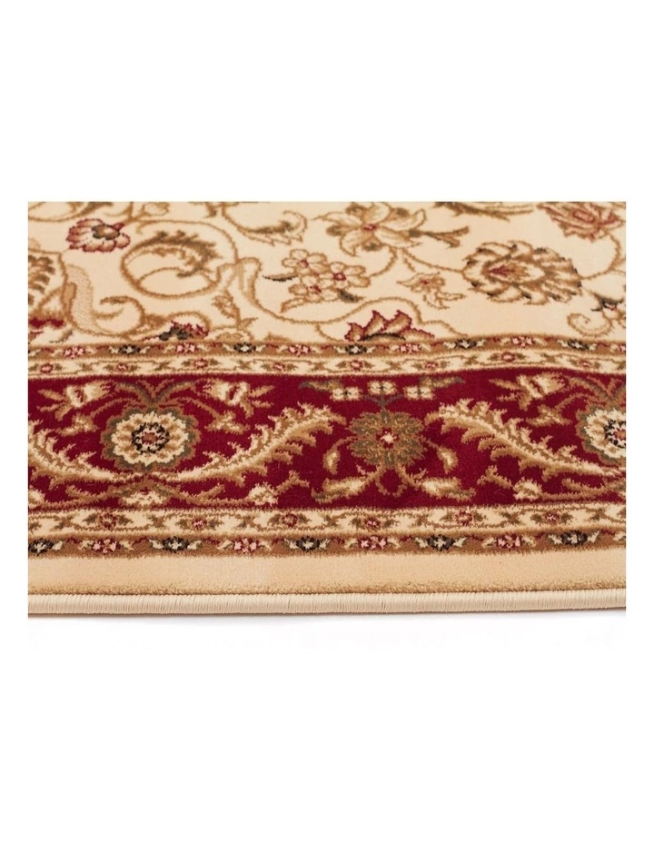 Rug Culture Sydney Medallion Runner Ivory with Red Border Runner Rug 3 Rug Culture Sydney Medallion Runner Ivory with Red Border Runner Rug - Image 3