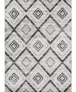 Rug Culture Sabrina Geo Diamonds Rug Grey Black