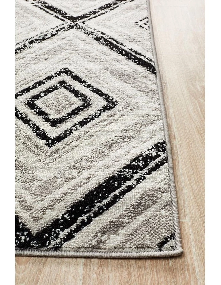 Rug Culture Sabrina Geo Diamonds Rug Grey Black 3 Rug Culture Sabrina Geo Diamonds Rug Grey Black - Image 3