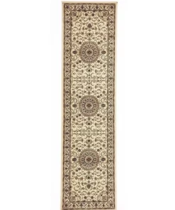 Rug Culture Sydney Medallion Runner Ivory with Ivory Border Runner Rug