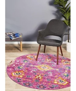 Rug Culture Babylon 210 Fuchsia Round Rug -Home Decor Shop 782210440 7 720x928