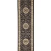 Rug Culture Sydney Medallion Runner Black with Ivory Border Runner Rug