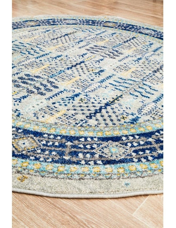 Rug Culture Century 988 Blue Round Rug 2 Rug Culture Century 988 Blue Round Rug - Image 2