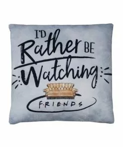 Friends I Would Rather be Watching Square Cushion Watercolour Blue