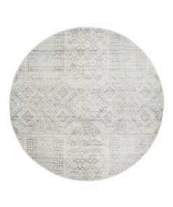 Rug Culture Mirage Zelda Silver Grey Round Rug