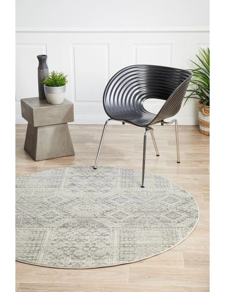 Rug Culture Mirage Zelda Silver Grey Round Rug 5 Rug Culture Mirage Zelda Silver Grey Round Rug - Image 5