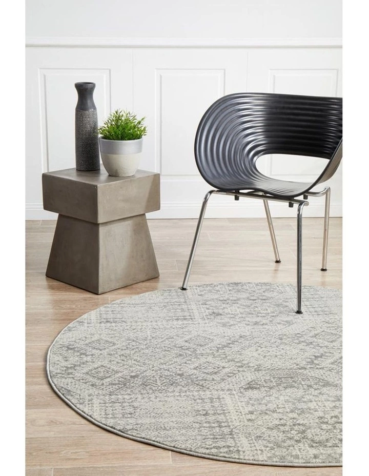 Rug Culture Mirage Zelda Silver Grey Round Rug 6 Rug Culture Mirage Zelda Silver Grey Round Rug - Image 6