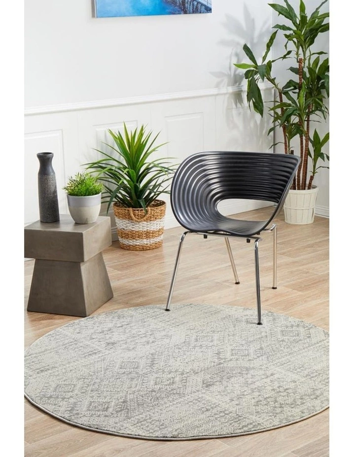 Rug Culture Mirage Zelda Silver Grey Round Rug 7 Rug Culture Mirage Zelda Silver Grey Round Rug - Image 7