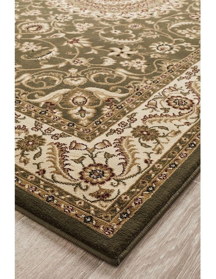 Rug Culture Sydney Collection Medallion Rug Green with Ivory Border 3 Rug Culture Sydney Collection Medallion Rug Green with Ivory Border - Image 3