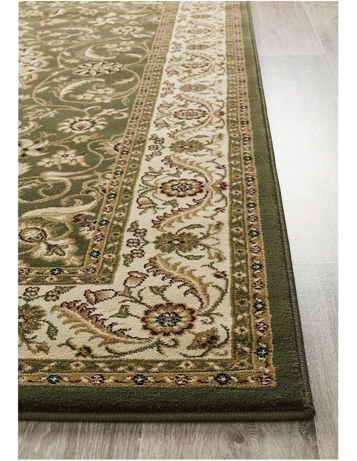 Rug Culture Sydney Collection Medallion Rug Green with Ivory Border 4 Rug Culture Sydney Collection Medallion Rug Green with Ivory Border - Image 4