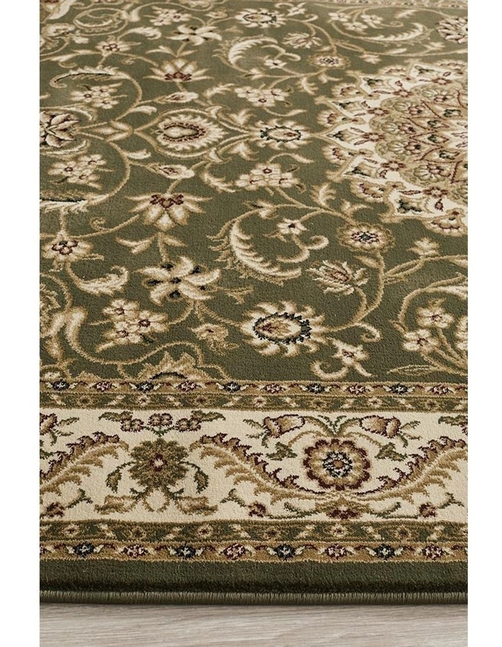 Rug Culture Sydney Collection Medallion Rug Green with Ivory Border 5 Rug Culture Sydney Collection Medallion Rug Green with Ivory Border - Image 5
