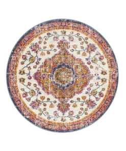 Rug Culture Babylon 205 White Round Rug