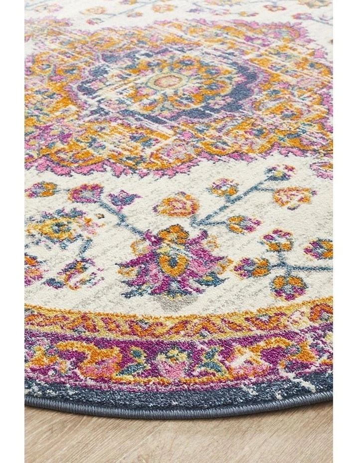 Rug Culture Babylon 205 White Round Rug 2 Rug Culture Babylon 205 White Round Rug - Image 2