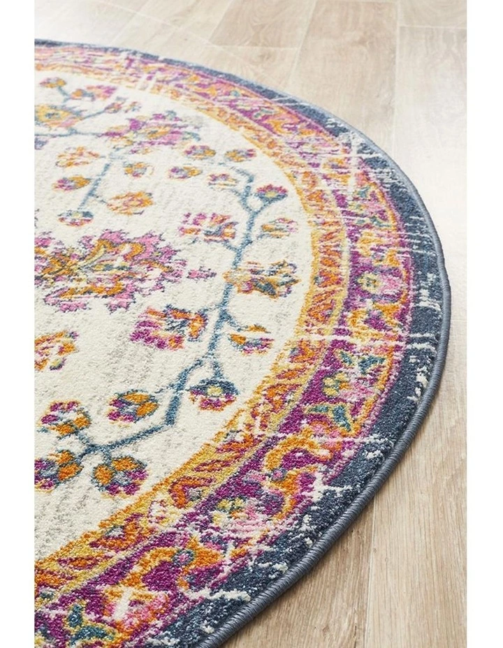 Rug Culture Babylon 205 White Round Rug 3 Rug Culture Babylon 205 White Round Rug - Image 3