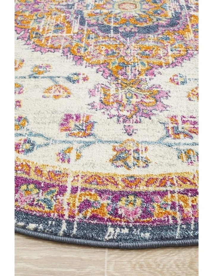 Rug Culture Babylon 205 White Round Rug 4 Rug Culture Babylon 205 White Round Rug - Image 4