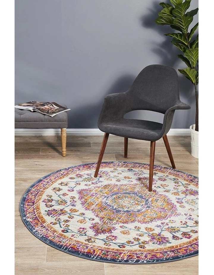 Rug Culture Babylon 205 White Round Rug 7 Rug Culture Babylon 205 White Round Rug - Image 7