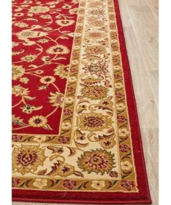 Rug Culture Sydney Collection Classic Rug Red with Ivory Border -Home Decor Shop 790149340 4 720x928