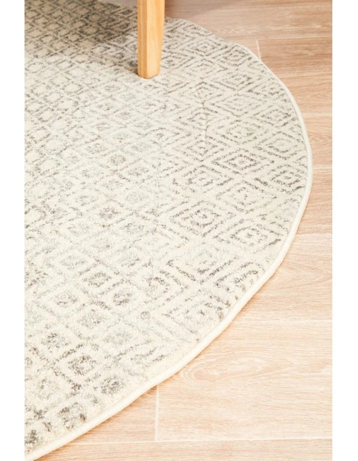 Rug Culture Evoke Diamond Grey Transitional Round Rug 3 Rug Culture Evoke Diamond Grey Transitional Round Rug - Image 3