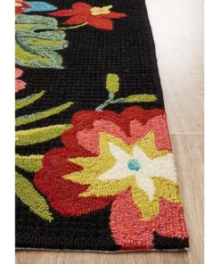 Rug Culture Copacabana Kelsey Bouquet Black Indoor Outdoor Rug -Home Decor Shop 790150600 3 720x928