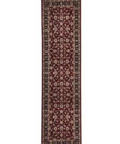 Rug Culture Sydney Collection Classic Rug Red with Black Border