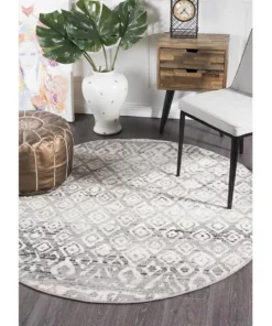 Rug Culture Oasis Zakira Dark Grey Tribal Round Rug 9 Rug Culture Oasis Zakira Dark Grey Tribal Round Rug -Home Decor Shop 790152850 5 720x928