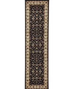 Rug Culture Sydney Collection Classic Rug Black with Ivory Border