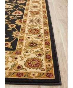 Rug Culture Sydney Collection Classic Rug Black with Ivory Border -Home Decor Shop 790155910 3 720x928