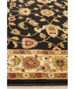 Rug Culture Sydney Collection Classic Rug Black with Ivory Border -Home Decor Shop 790155910 4 720x928