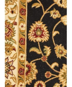 Rug Culture Sydney Collection Classic Rug Black with Ivory Border -Home Decor Shop 790155910 5 720x928
