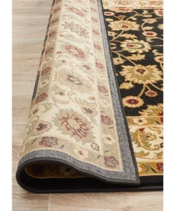 Rug Culture Sydney Collection Classic Rug Black with Ivory Border -Home Decor Shop 790155910 6 720x928
