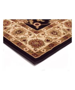 Rug Culture Sydney Collection Classic Rug Black with Ivory Border -Home Decor Shop 790155910 7 720x928
