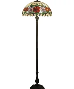 G&G Bro Red Rose Tiffany Floor Lamp