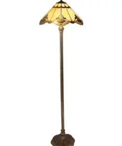 G&G Bro Benita Leadlight Tiffany Floor Lamp - Beige