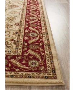 Rug Culture Sydney Collection Medallion Rug Ivory with Red Border -Home Decor Shop 797876020 4 720x928