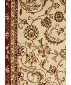 Rug Culture Sydney Collection Medallion Rug Ivory with Red Border -Home Decor Shop 797876020 6 720x928