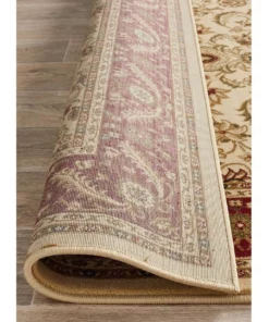 Rug Culture Sydney Collection Medallion Rug Ivory with Red Border -Home Decor Shop 797876020 7 720x928