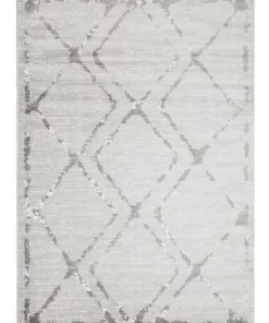 Rug Culture Kendall Contemporary Diamond Rug Silver Grey