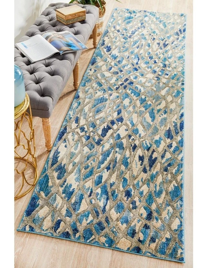 Rug Culture Dreamscape Ropes Modern Blue Runner Rug 7 Rug Culture Dreamscape Ropes Modern Blue Runner Rug - Image 7