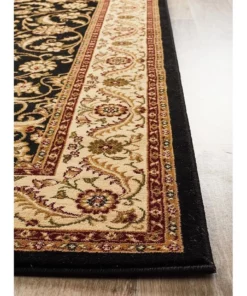 Rug Culture Sydney Collection Medallion Rug Black with Ivory Border -Home Decor Shop 797879260 4 720x928
