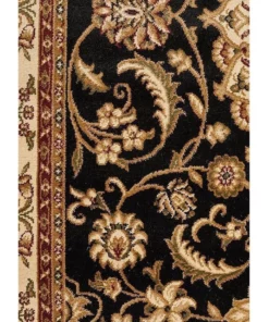 Rug Culture Sydney Collection Medallion Rug Black with Ivory Border -Home Decor Shop 797879260 6 720x928