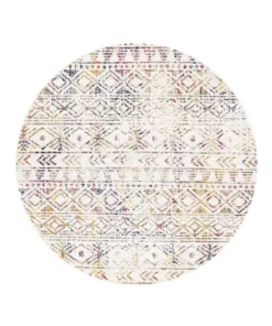 Rug Culture Oasis Ismail Multi Grey Rustic Round Rug