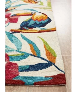Rug Culture Copacabana Toucan Tropical Indoor Outdoor Rug Cream -Home Decor Shop 797882410 3 720x928