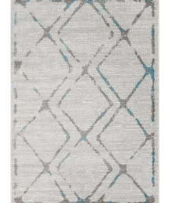 Rug Culture Kendall Contemporary Diamond Rug Grey Blue