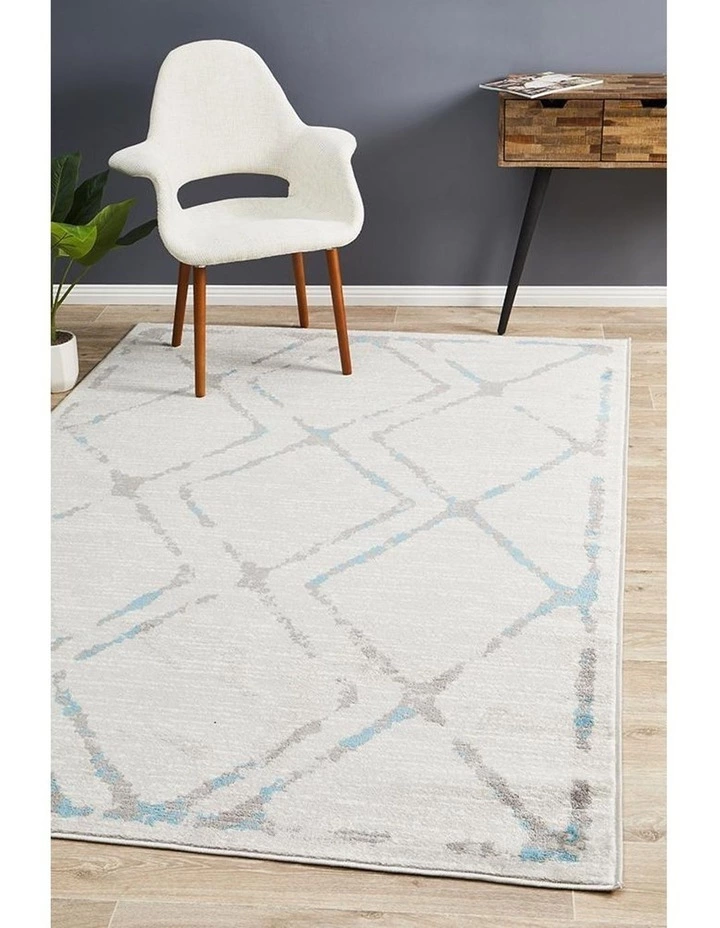 Rug Culture Kendall Contemporary Diamond Rug Grey Blue 7 Rug Culture Kendall Contemporary Diamond Rug Grey Blue - Image 7