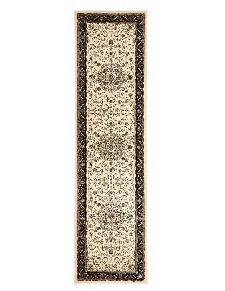 Rug Culture Sydney Collection Medallion Rug Ivory with Black Border 1 Rug Culture Sydney Collection Medallion Rug Ivory with Black Border