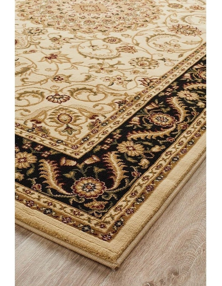 Rug Culture Sydney Collection Medallion Rug Ivory with Black Border 3 Rug Culture Sydney Collection Medallion Rug Ivory with Black Border - Image 3